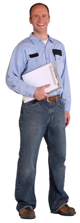 HVAC technician smiling