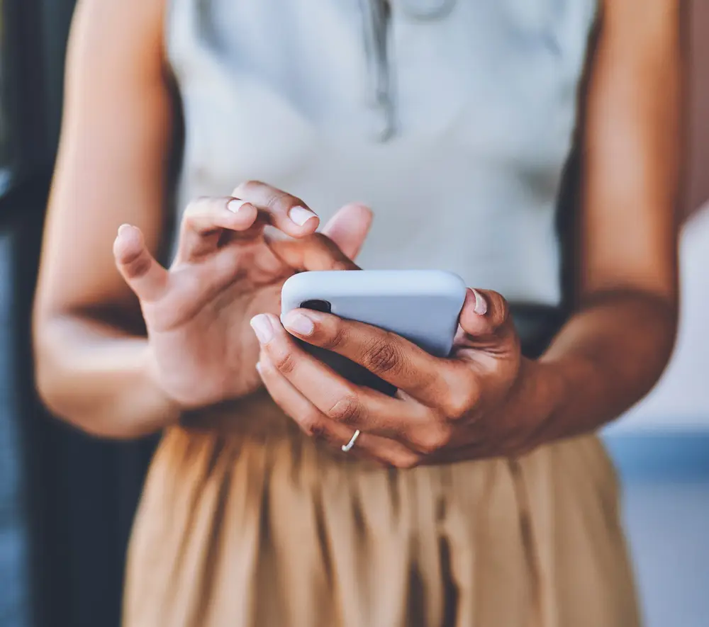 woman using cell phone